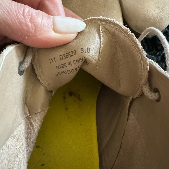 Cole Haan Nike Air Leather Suede Wedge Bootie Lace Up Tan Beige Size 9.5 - Picture 5 of 9